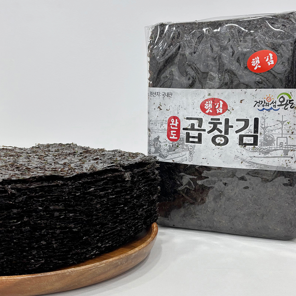[프리본] 2025년 햇김 완도 지주식 곱창돌김 50매/100매 대표이미지 섬네일