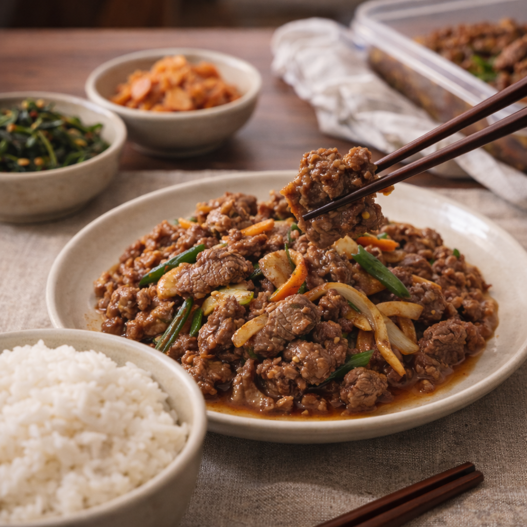 7분 렌지조리 청주 간장 불고기