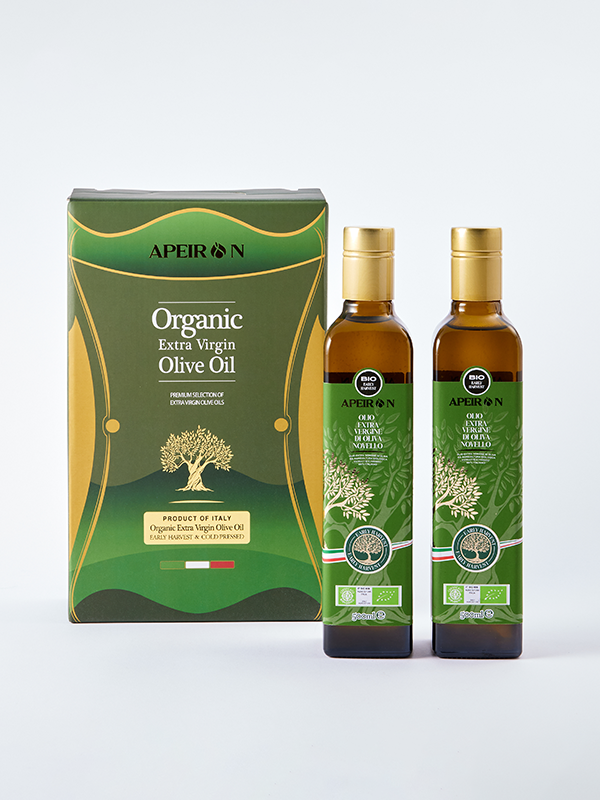 [첫수확/항공직송/한정수량 특가]<BR>[아페이론] 노벨로 유기농 엑스트라 버진 올리브유 선물세트 (500mlX2병)