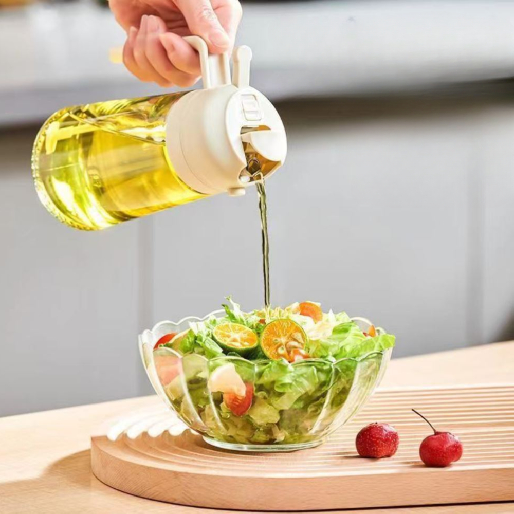 투명 강화유리 기름 오일 간장 소스 시럽 양념통 스프레이 병 대형 2way