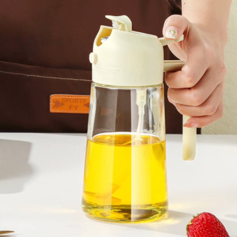 투명 강화유리 기름 오일 간장 소스 시럽 양념통 스프레이 병 대형 2way