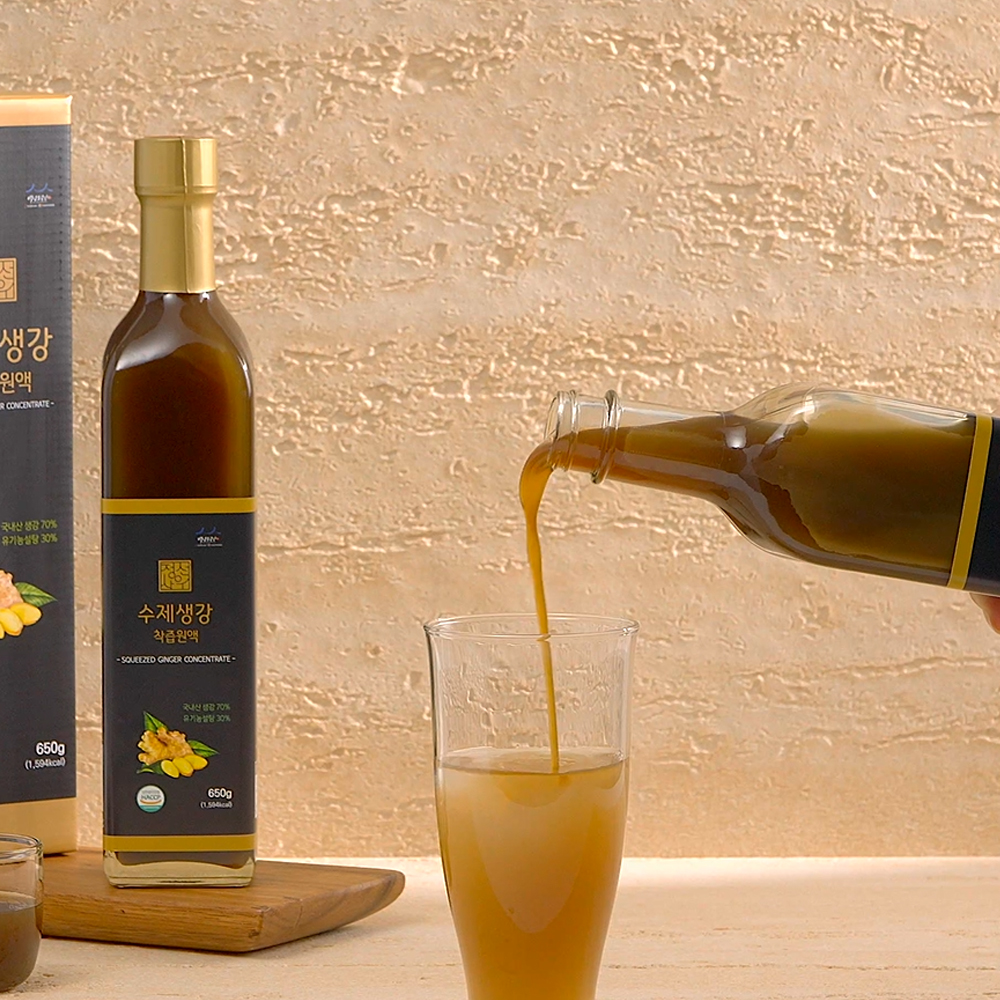 정선사위 국산 수제 착즙 생강원액 생강차 650g 유기농설탕
