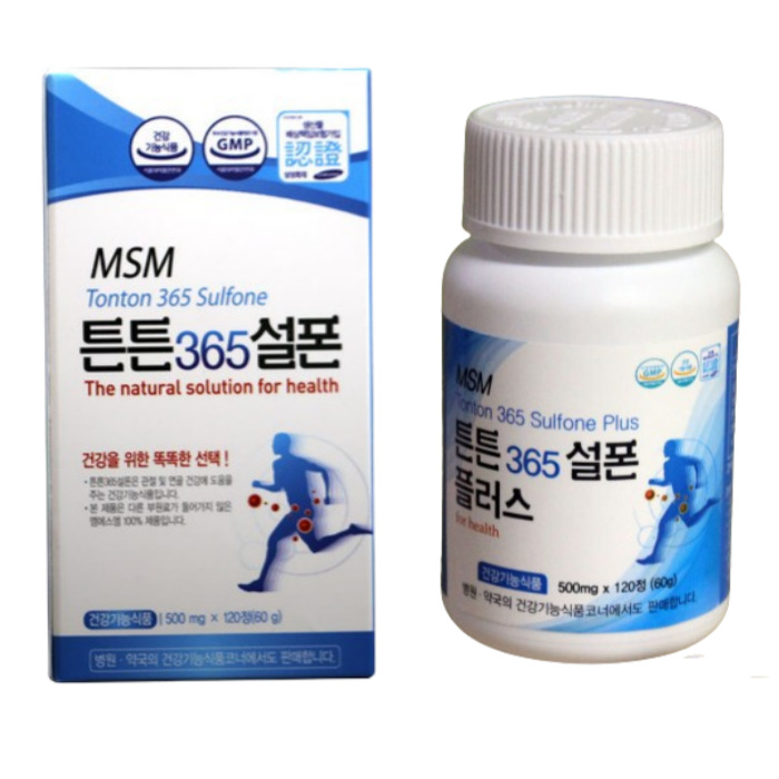 MSM 튼튼365설폰 플러스 (500mgx120정)/엠에스엠 100%/식이유황 대표이미지 섬네일