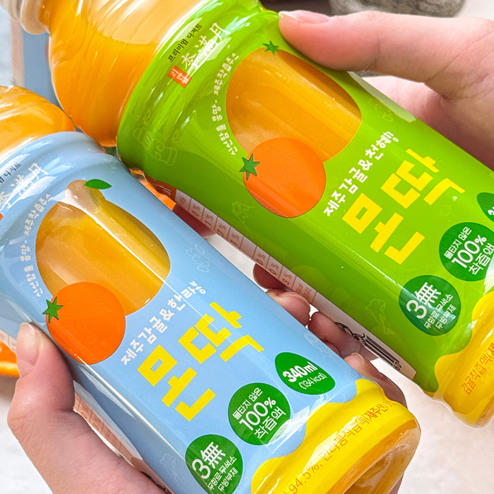 무첨가 생과일 100% NFC 착즙 제주 한라봉 천혜향 주스 340ml