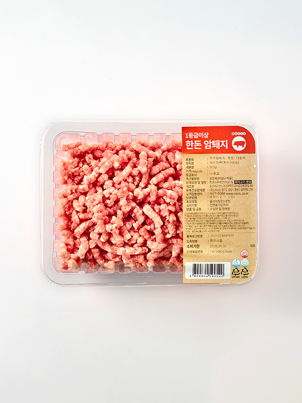 [입점특가] 1등급이상 우리암퇘지 한돈 다짐육(냉장, 500g)