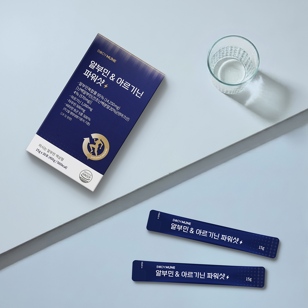 [바디뮨] 알부민 & 아르기닌 파워샷 (30포 x 1개) 마시는알부민 타우린 비타민B