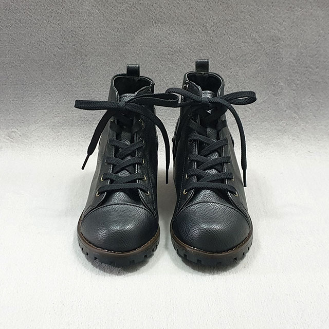 로드 국산 레이스업 통굽 숏 키높이 여성워커 5cm