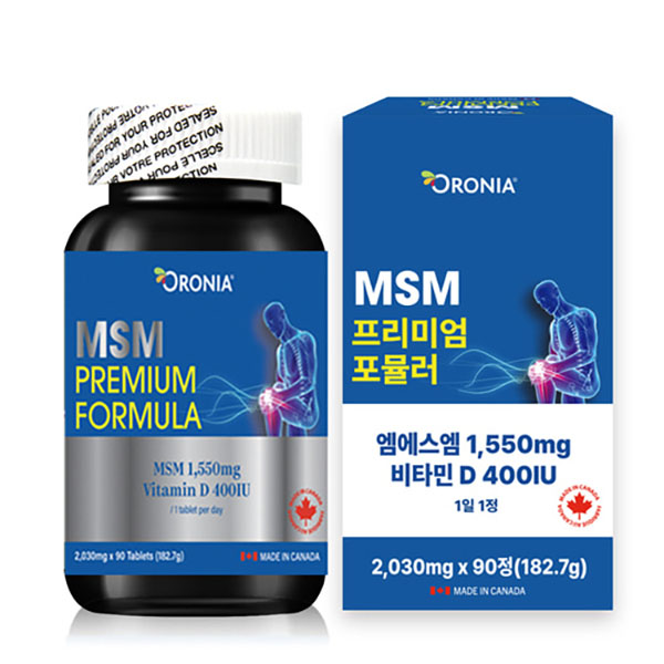 오로니아 MSM 비타민D 상어연골 초록입홍합 엠에스엠 프리미엄 포뮬러 90정 관절 뼈 건강