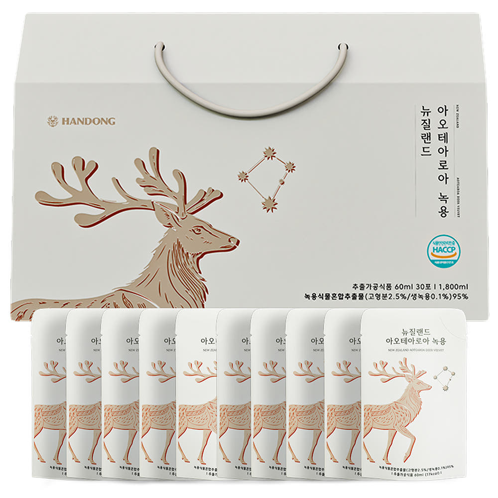 뉴질랜드 아오테아로아 녹용 진액 60ml x 30포 자연방목 보양 건강즙 기력 면역 선물