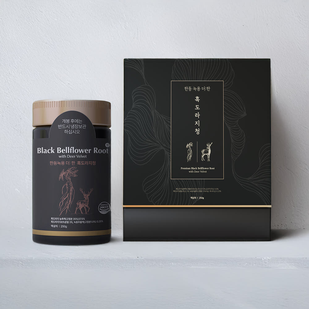 한동 녹용 더한 흑도라지청 250g 국내산 흑도라지 100% 러시아녹용 무설탕 HACCP