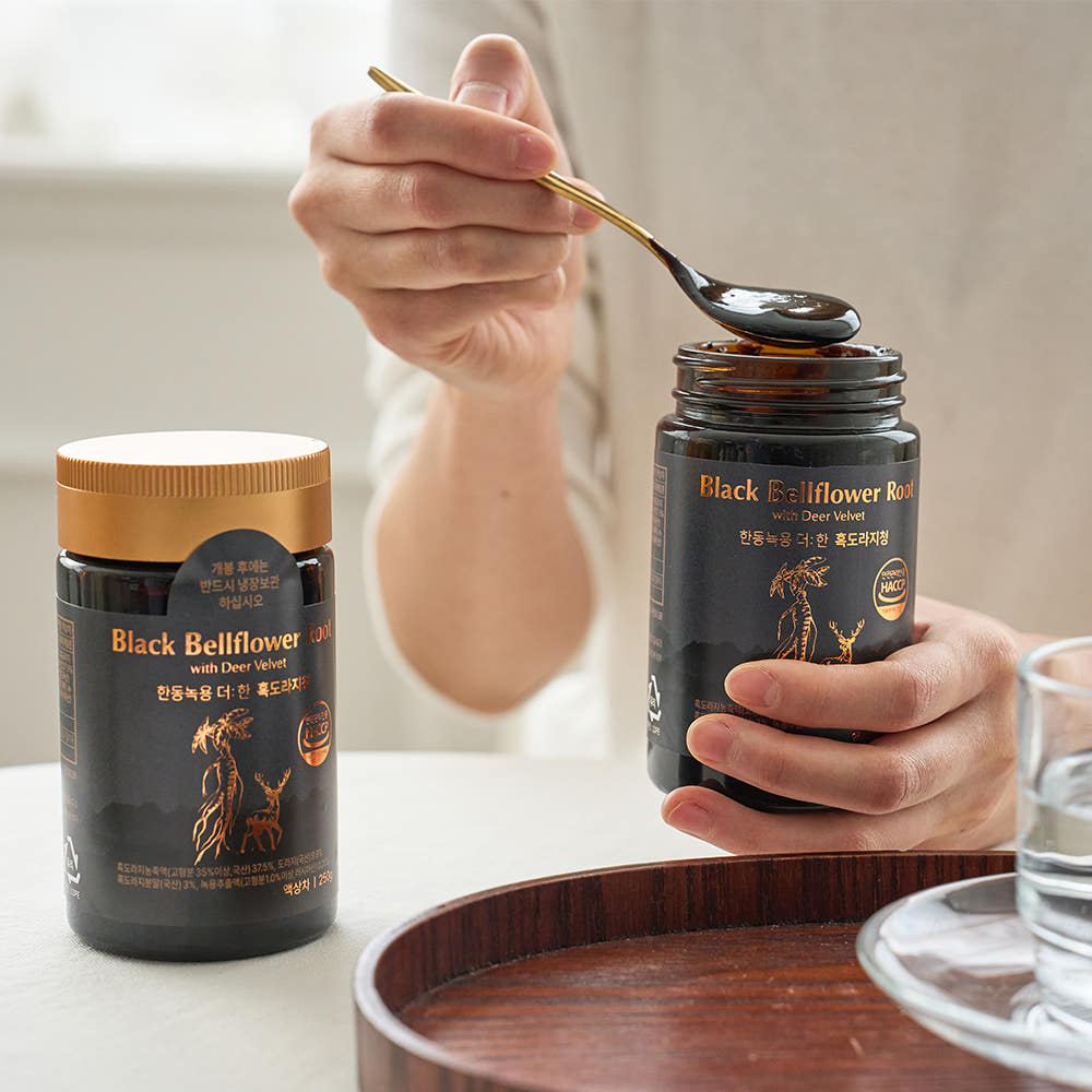 한동 녹용 더한 흑도라지청 250g 국내산 흑도라지 100% 러시아녹용 무설탕 HACCP