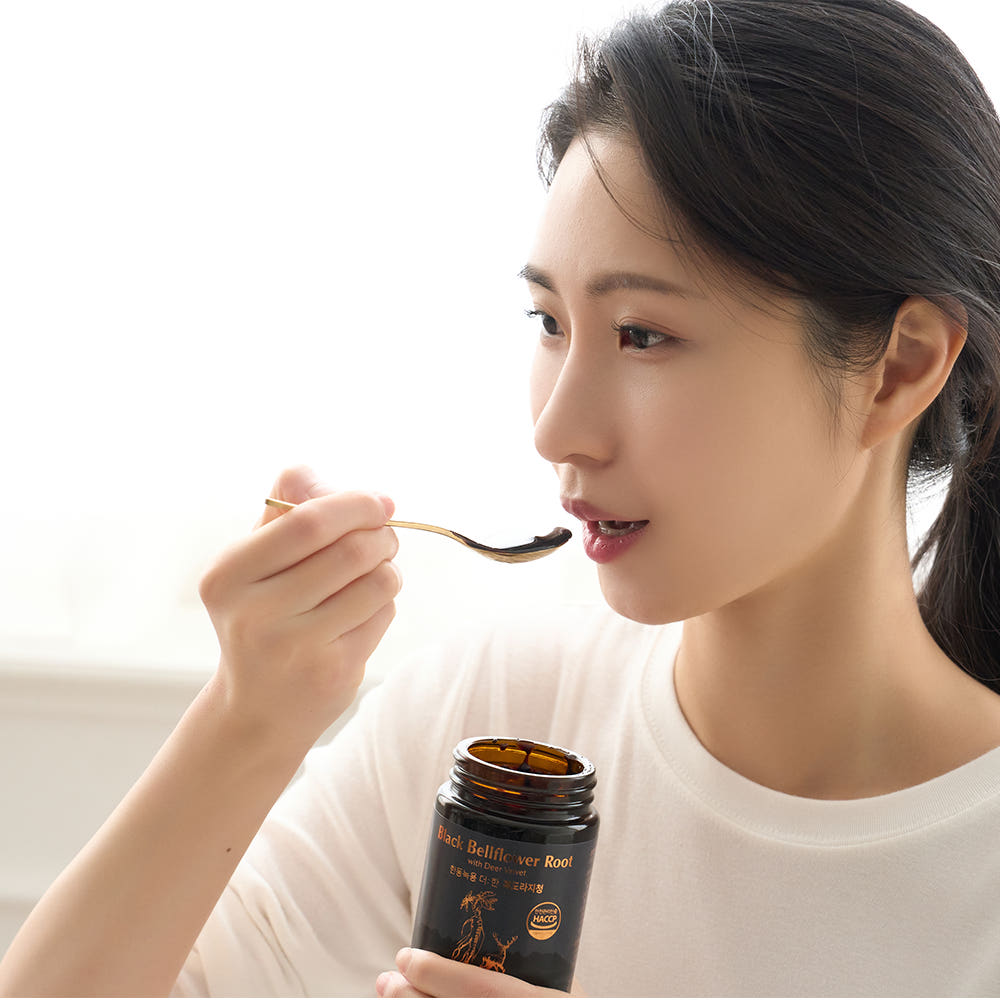 한동 녹용 더한 흑도라지청 250g 국내산 흑도라지 100% 러시아녹용 무설탕 HACCP