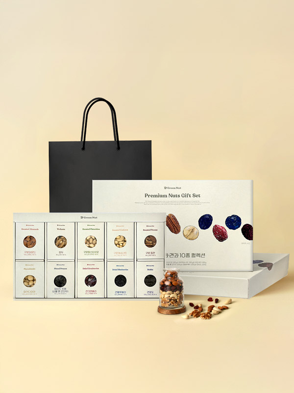 [쇼핑백증정] 프리미엄 건과 견과 10종 컬렉션 선물세트 (총1,200g)
