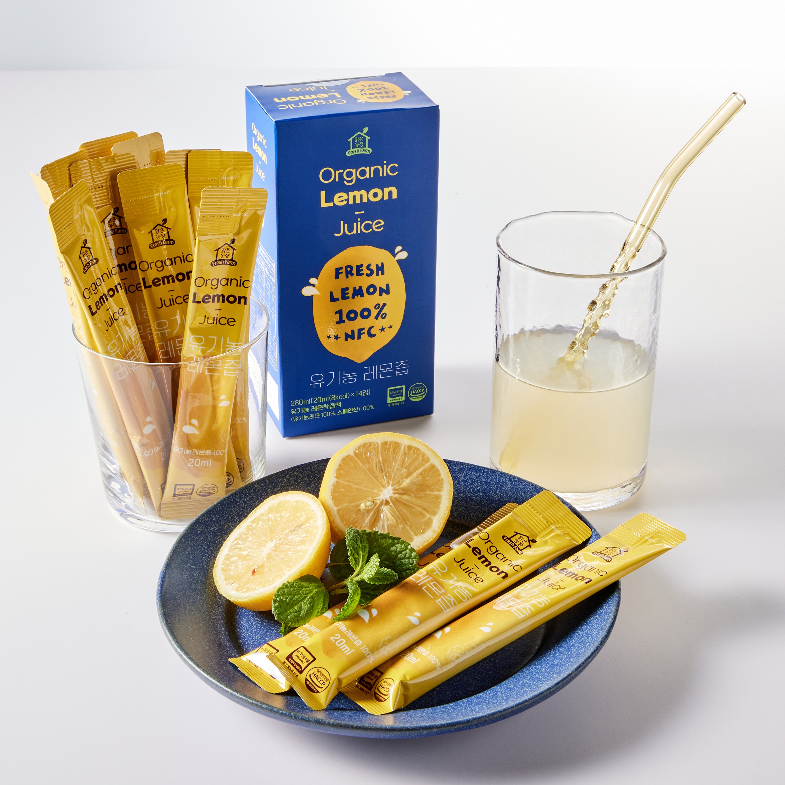 맑은농장 100% 유기농 레몬즙 선물세트 (14입x3박스)