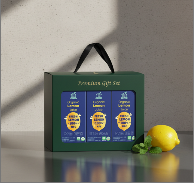 맑은농장 100% 유기농 레몬즙 선물세트 (14입x3박스) 대표이미지 섬네일