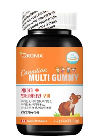 오로니아 캐나다 멀티 비타민 꾸미 과일맛 2.2g x 60정 3통 (6개월분)
