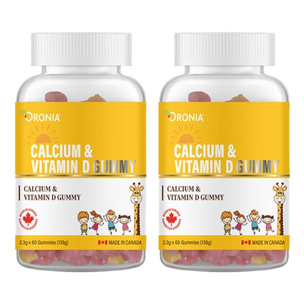 오로니아 칼슘 비타민 D 꾸미 과일맛 2.3g x 60정 2통(2개월분)