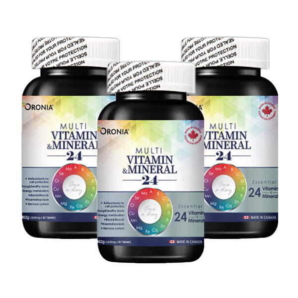 오로니아 멀티 비타민 미네랄 종합 영양제 무기질 1265mg x 90정 3통 (9개월분)