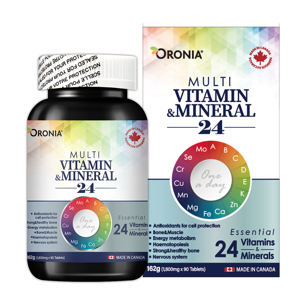 오로니아 멀티 비타민 미네랄 종합 영양제 무기질 1265mg x 90정 (3개월분)