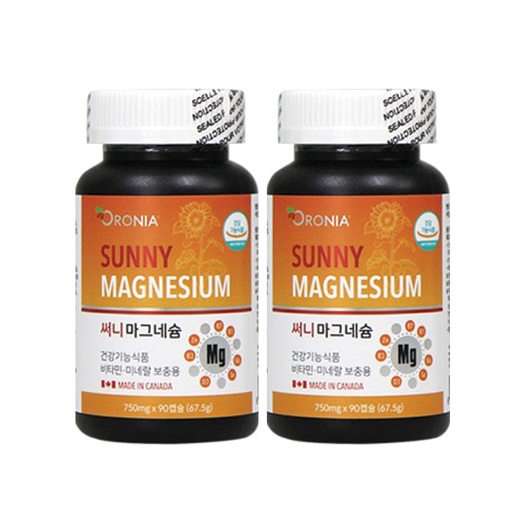오로니아 써니 마그네슘 750mg x 90캡슐 2통 (6개월분)