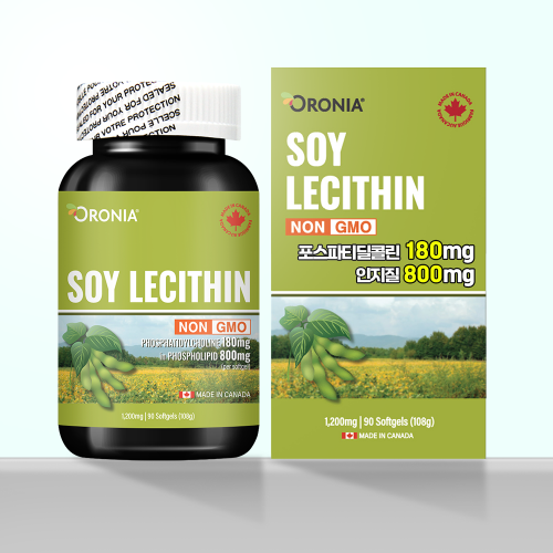 오로니아 대두 레시틴 인지질 포스파티딜콜린 1200mg x 90캡슐 (3개월분) 콜레스테롤