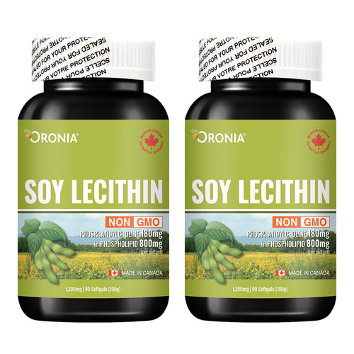 오로니아 대두 레시틴 인지질 포스파티딜콜린 1200mg x 90캡슐 2통 (6개월분) 콜레스테롤