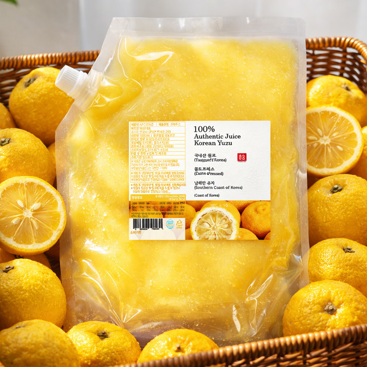 청숨 NFC 100% 유자 냉동착즙 주스 100ml 1kg 18kg