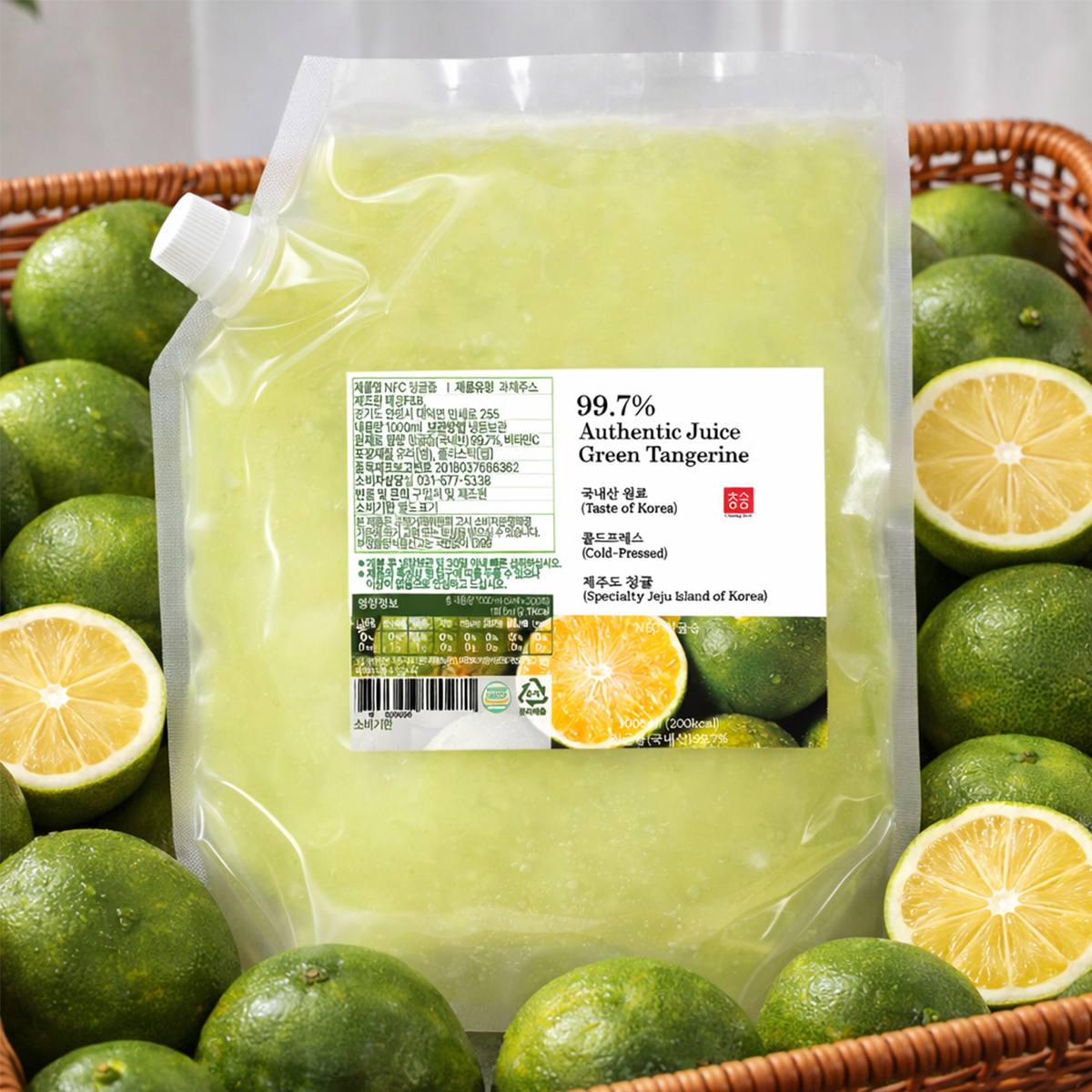 청숨 NFC 100% 청귤 냉동착즙 주스 100ml 1kg 18kg