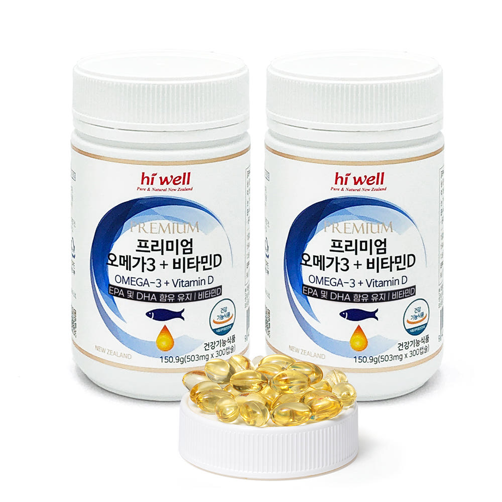하이웰 오메가3 비타민D EPA DHA 503mg x 300캡슐 2통 (200일분)