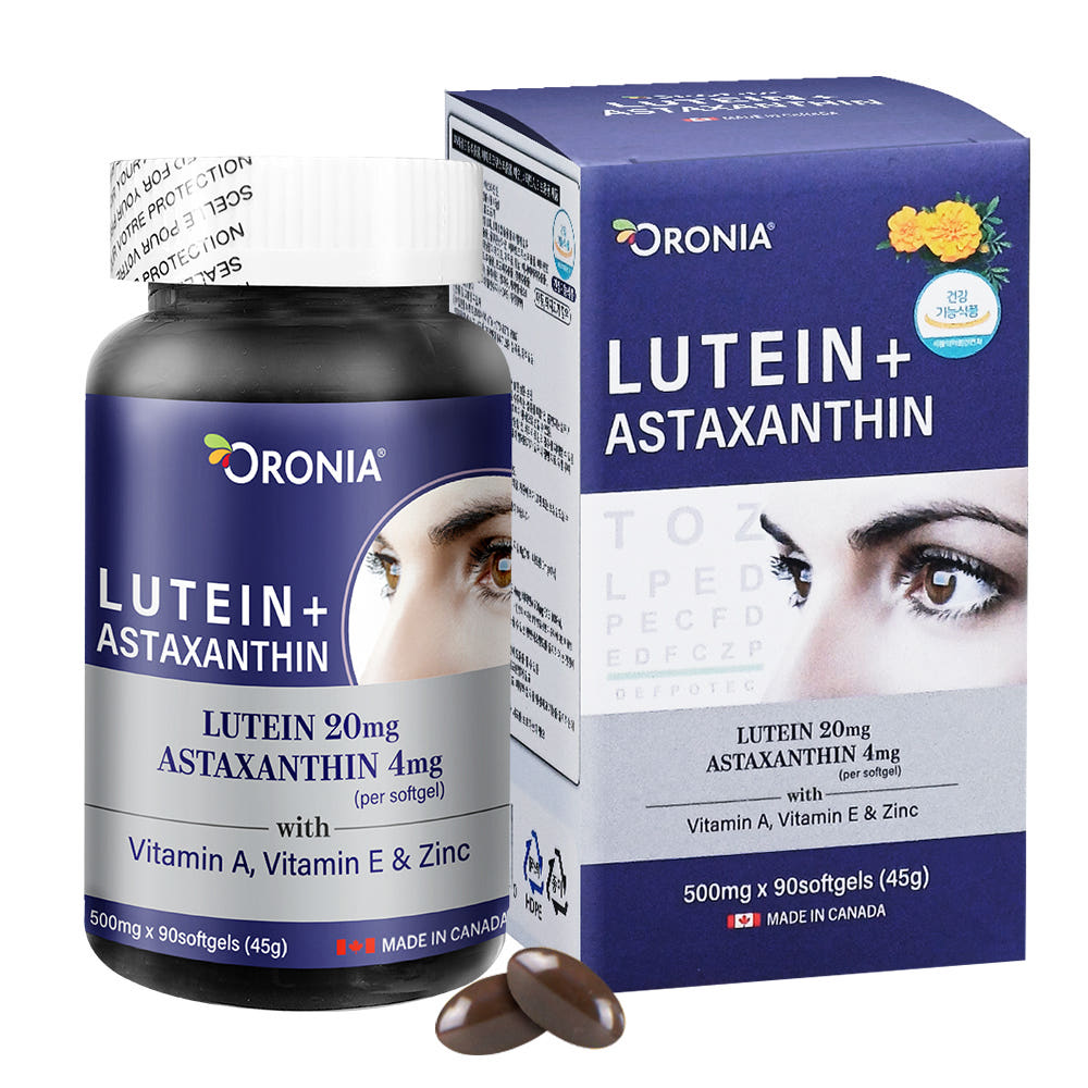[선물세트] 오로니아 루테인 아스타잔틴 비타민A 비타민E 아연 500mg x 90캡슐 2통