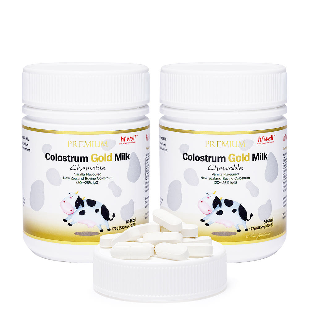 [선물세트] 하이웰 뉴질랜드 자연방목 골드 초유 츄어블 885mg x 200정 2통