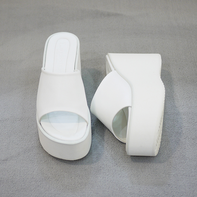 마던 국산 발편한 미용실 한복 통굽 화이트 키높이 슬리퍼 10cm