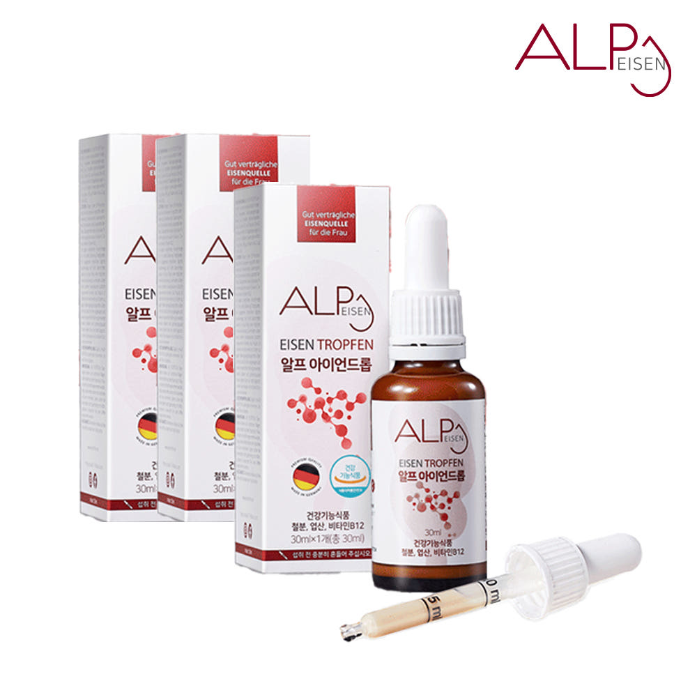 알프뉴트리션 무설탕 유아 어린이철분제 임산부철분 알프아이언드롭 철분영양제 30ml 3개