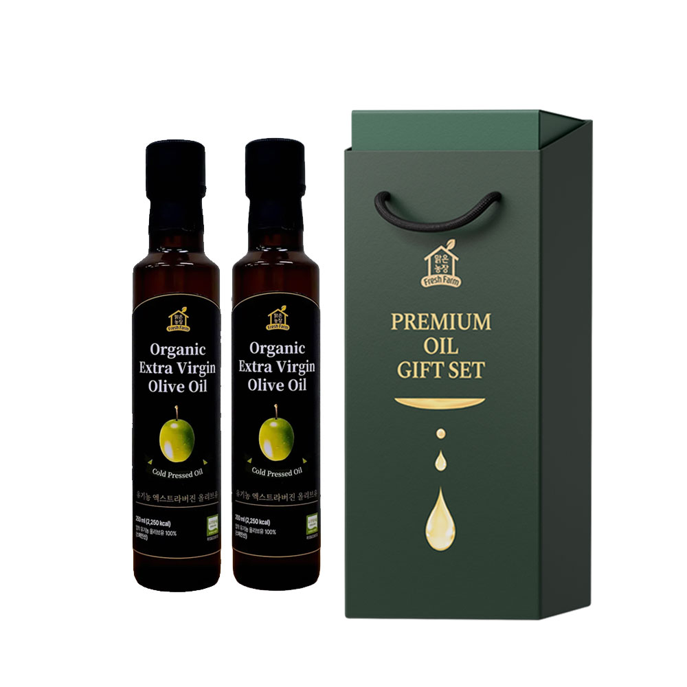 [선물세트] 맑은농장 유기농 엑스트라버진 올리브오일 250ml×2병