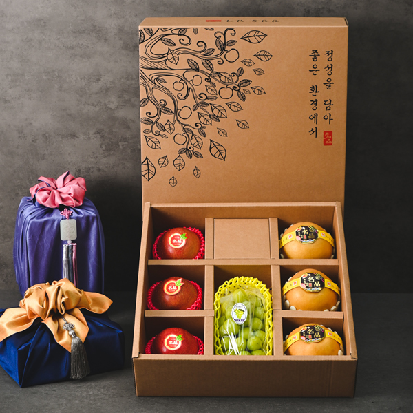 [팜스] 과일 3종 혼합선물세트 5호 3.5kg(사과3+배3+샤인머스켓1)
