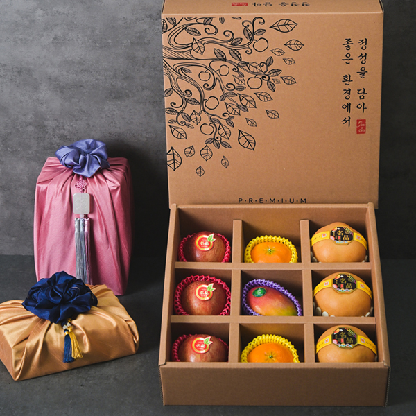 [팜스] 과일 4종 혼합선물세트 2호 4kg(사과3+배3+레드향2+애플망고1)