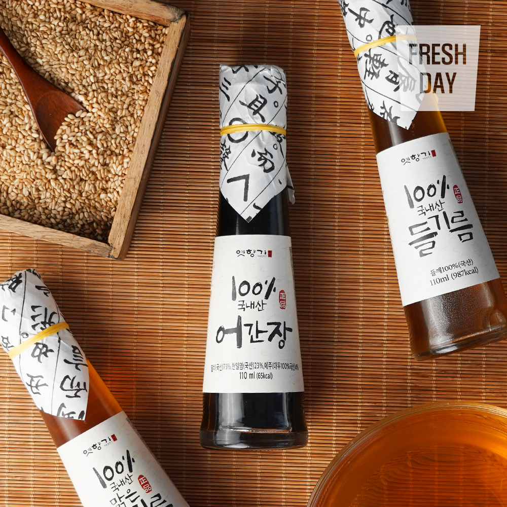 국내산 옛향기 수제 3종 선물세트 (참기름 들기름 어간장)