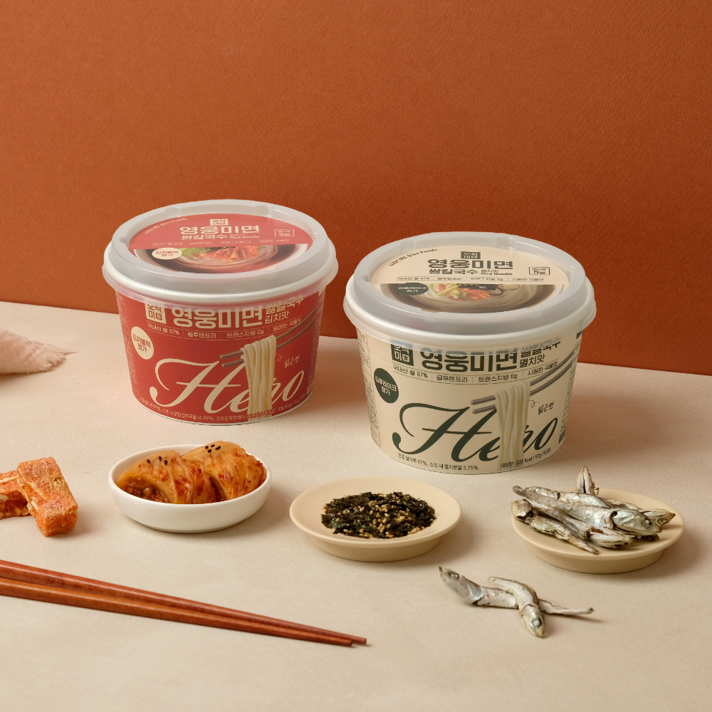 [오직미]영웅미면 쌀칼국수 12개입 1박스(멸치맛/김치맛)