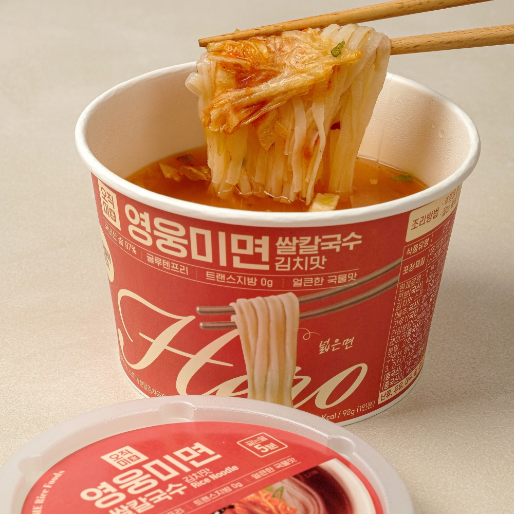 [오직미]영웅미면 쌀칼국수 12개입 1박스(멸치맛/김치맛)