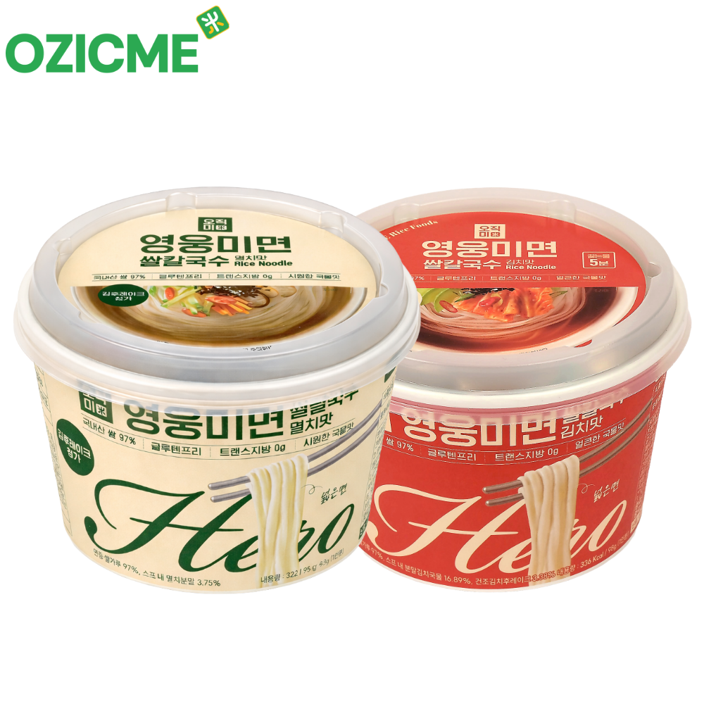 [오직미]영웅미면 쌀칼국수 12개입 1박스(멸치맛/김치맛) 대표이미지 섬네일