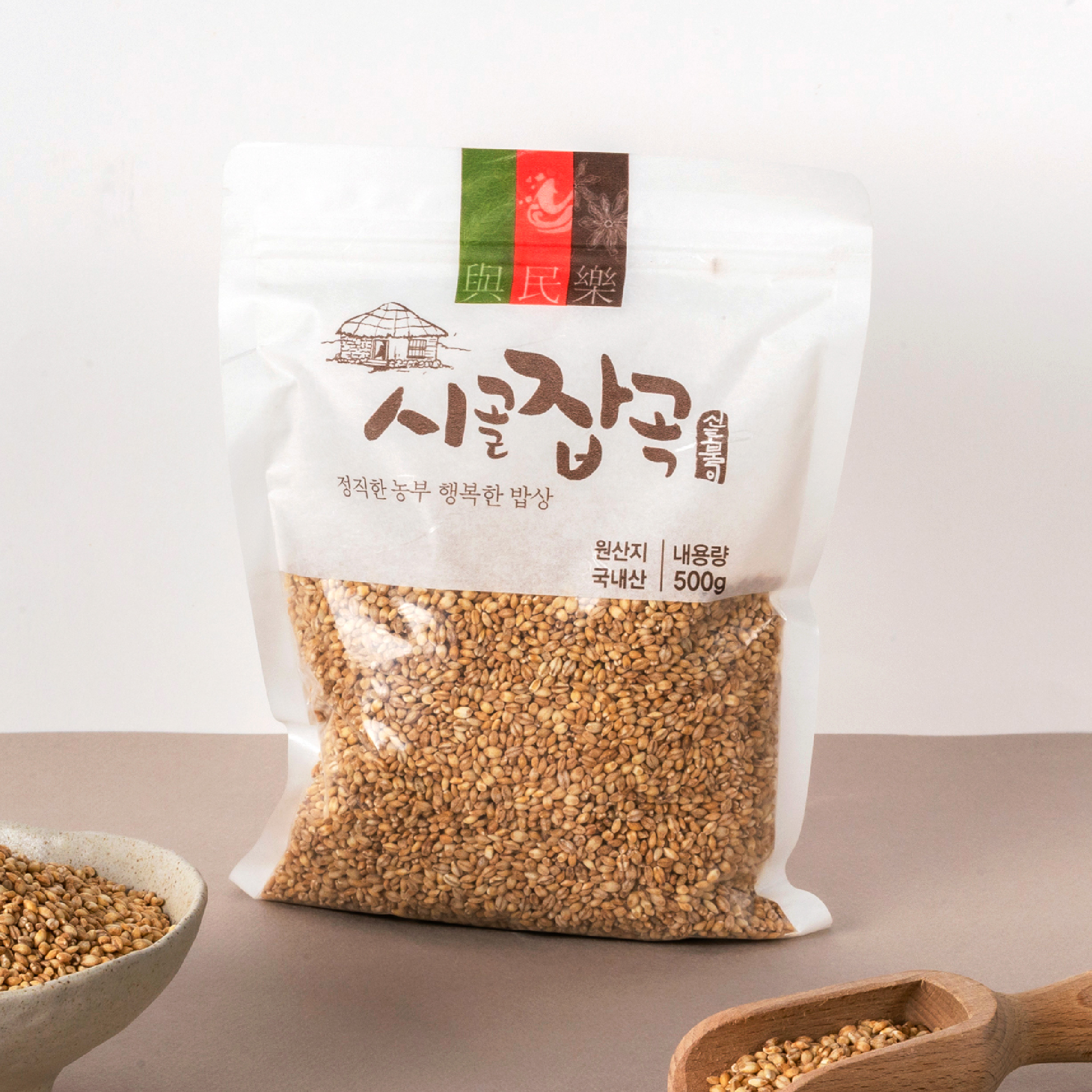 국산 흰찰쌀보리 500g 콩사랑영농조합