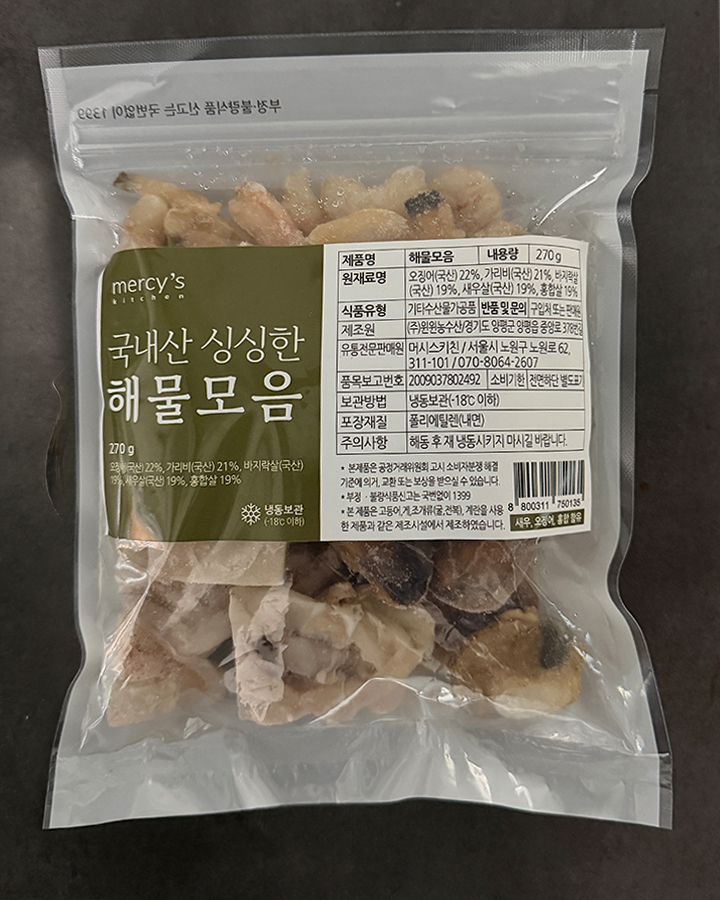 [머시스 키친] 국내산 자연산 해물모음 270g