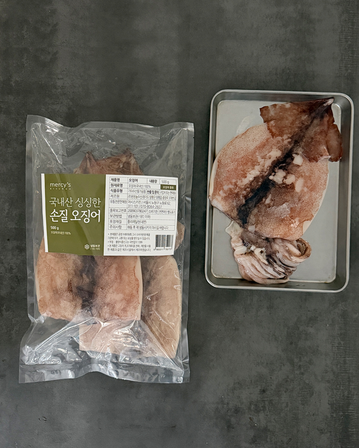 [머시스 키친] 국내산 자연산 손질오징어 500g