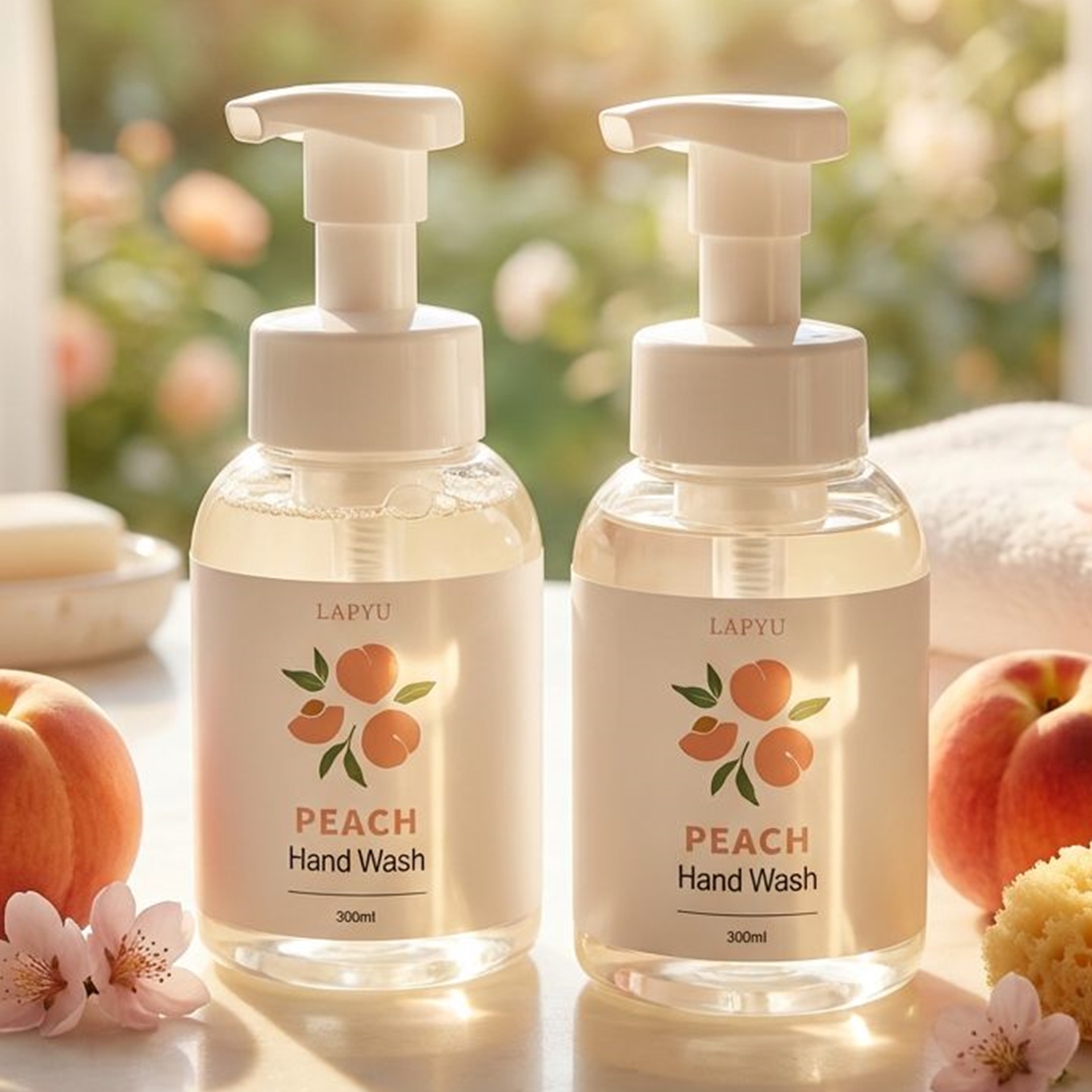 라퓨 핸드워시 거품 피치향, 2개, 300ml/500ml 대표이미지 섬네일