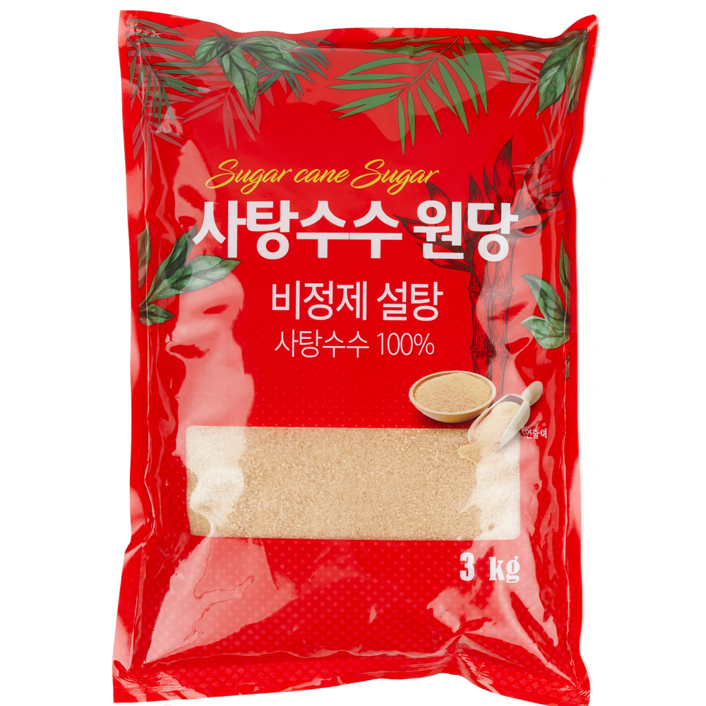 달곰 사탕수수 비정제 원당 설탕 3kg