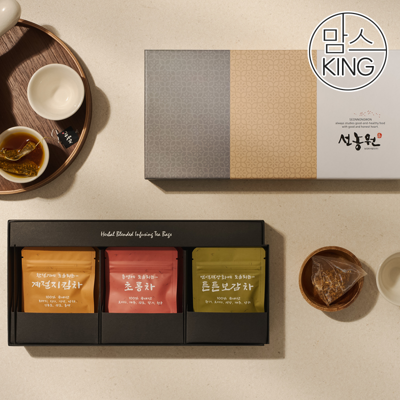 [맘스킹] 선농원 국내산 계절지킴차+튼튼보감차+초롱차 선물세트 대표이미지 섬네일