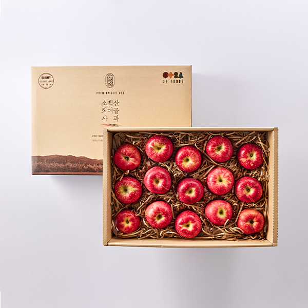 [설선물 마음전송]GAP 저탄소 소백산희여골사과세트3호(15입, 4kg내외)