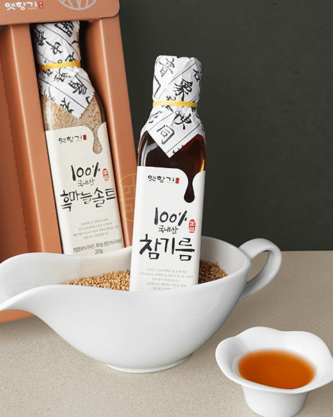 국내산 옛향기 수제 2종 선물세트 (참기름 흑마늘소금)