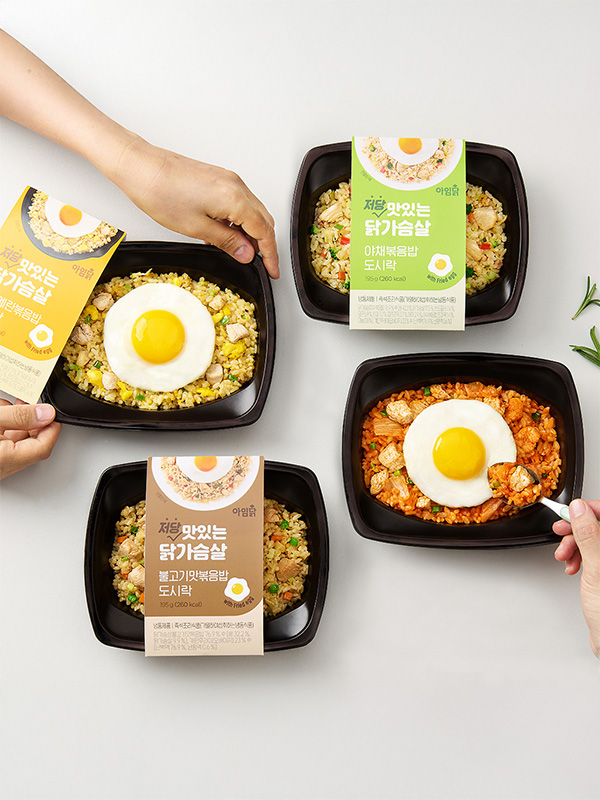 [저당] 맛있는 닭가슴살 볶음밥 도시락 4종 (195g×12팩)