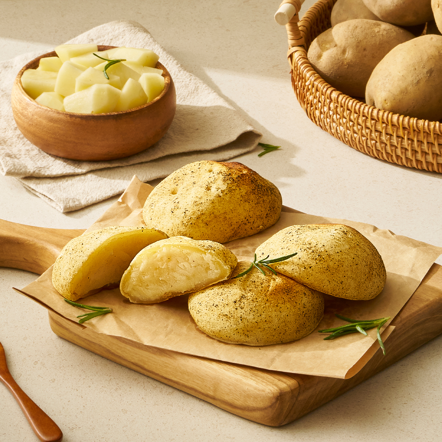 알앤알 쫀득 구황작물빵 생지 5종 2봉 구성(감자 고구마 옥수수 통밤 땅콩)